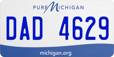 MI license plate DAD4629