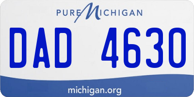 MI license plate DAD4630