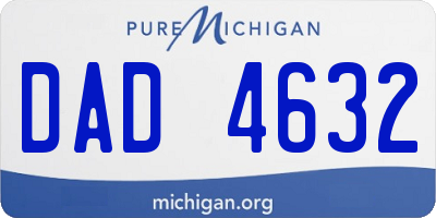 MI license plate DAD4632