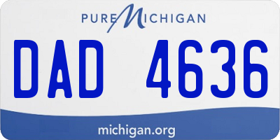 MI license plate DAD4636