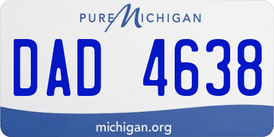 MI license plate DAD4638
