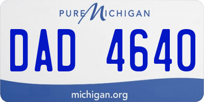 MI license plate DAD4640