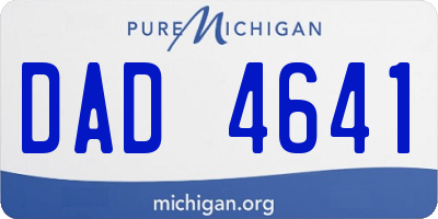 MI license plate DAD4641
