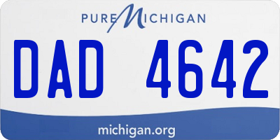 MI license plate DAD4642