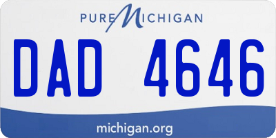 MI license plate DAD4646