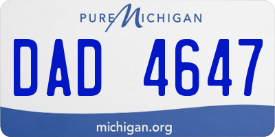 MI license plate DAD4647