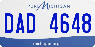 MI license plate DAD4648