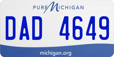 MI license plate DAD4649