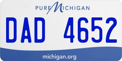 MI license plate DAD4652
