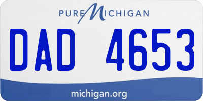 MI license plate DAD4653