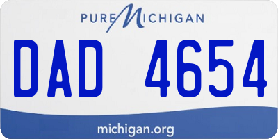 MI license plate DAD4654