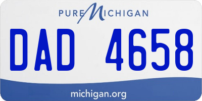 MI license plate DAD4658