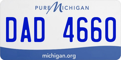 MI license plate DAD4660