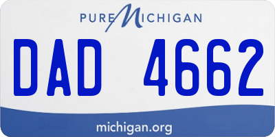 MI license plate DAD4662