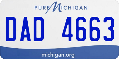 MI license plate DAD4663