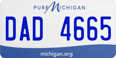 MI license plate DAD4665