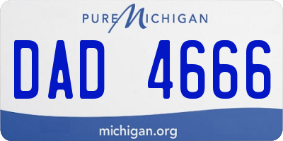 MI license plate DAD4666