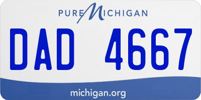 MI license plate DAD4667