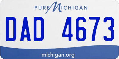 MI license plate DAD4673