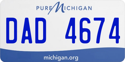 MI license plate DAD4674