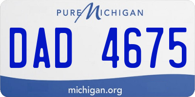MI license plate DAD4675