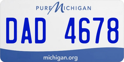 MI license plate DAD4678