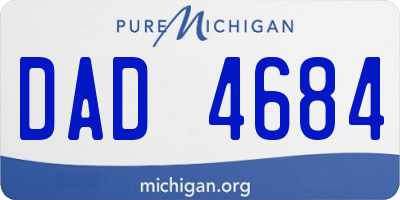 MI license plate DAD4684