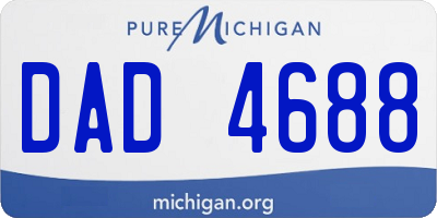MI license plate DAD4688