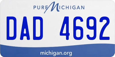MI license plate DAD4692