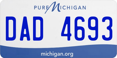 MI license plate DAD4693