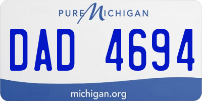 MI license plate DAD4694