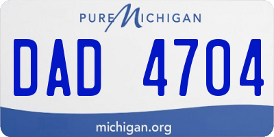 MI license plate DAD4704