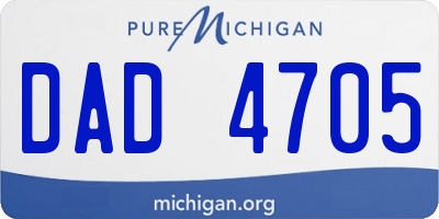 MI license plate DAD4705