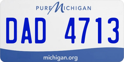 MI license plate DAD4713