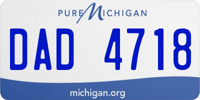 MI license plate DAD4718