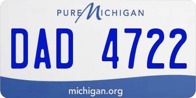 MI license plate DAD4722