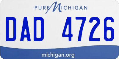 MI license plate DAD4726