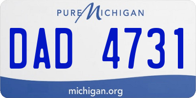 MI license plate DAD4731