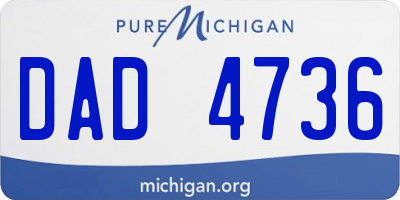 MI license plate DAD4736
