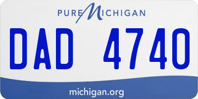 MI license plate DAD4740