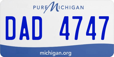 MI license plate DAD4747