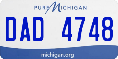 MI license plate DAD4748