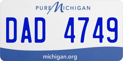 MI license plate DAD4749