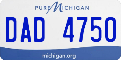 MI license plate DAD4750