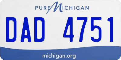 MI license plate DAD4751