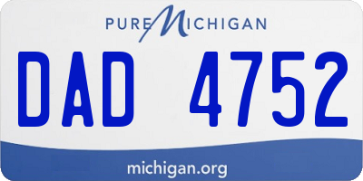 MI license plate DAD4752