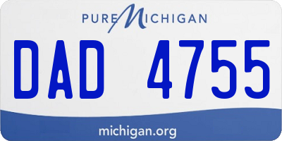 MI license plate DAD4755
