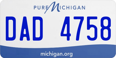 MI license plate DAD4758