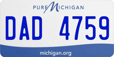 MI license plate DAD4759