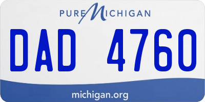 MI license plate DAD4760